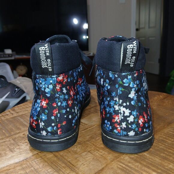 Dr Martens Women's Floral Boots Sz 10 Hippie Maelly Canvas Blue White Black Red - Picture 7 of 13